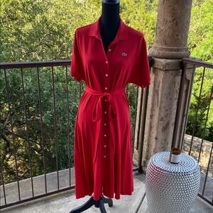 Lacoste Red Midi Dress